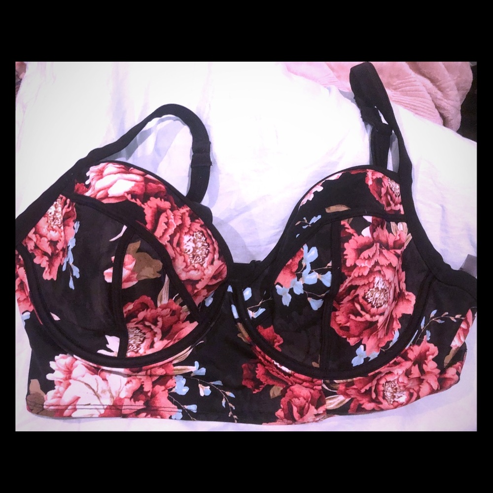 Torrid floral underwire bikini top